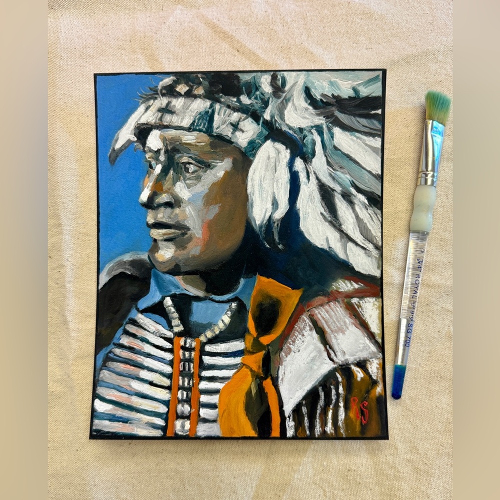 Fine art print Chief John Hallow- 8x10” inch unframed artwork by Choctaw artist